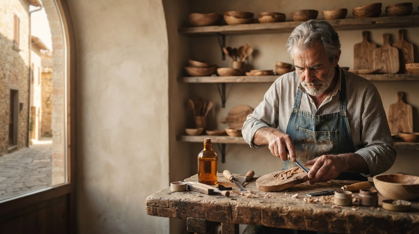Brunto Dolsia — scrivania professionale con un documento di analisi illuminato in modo essenziale